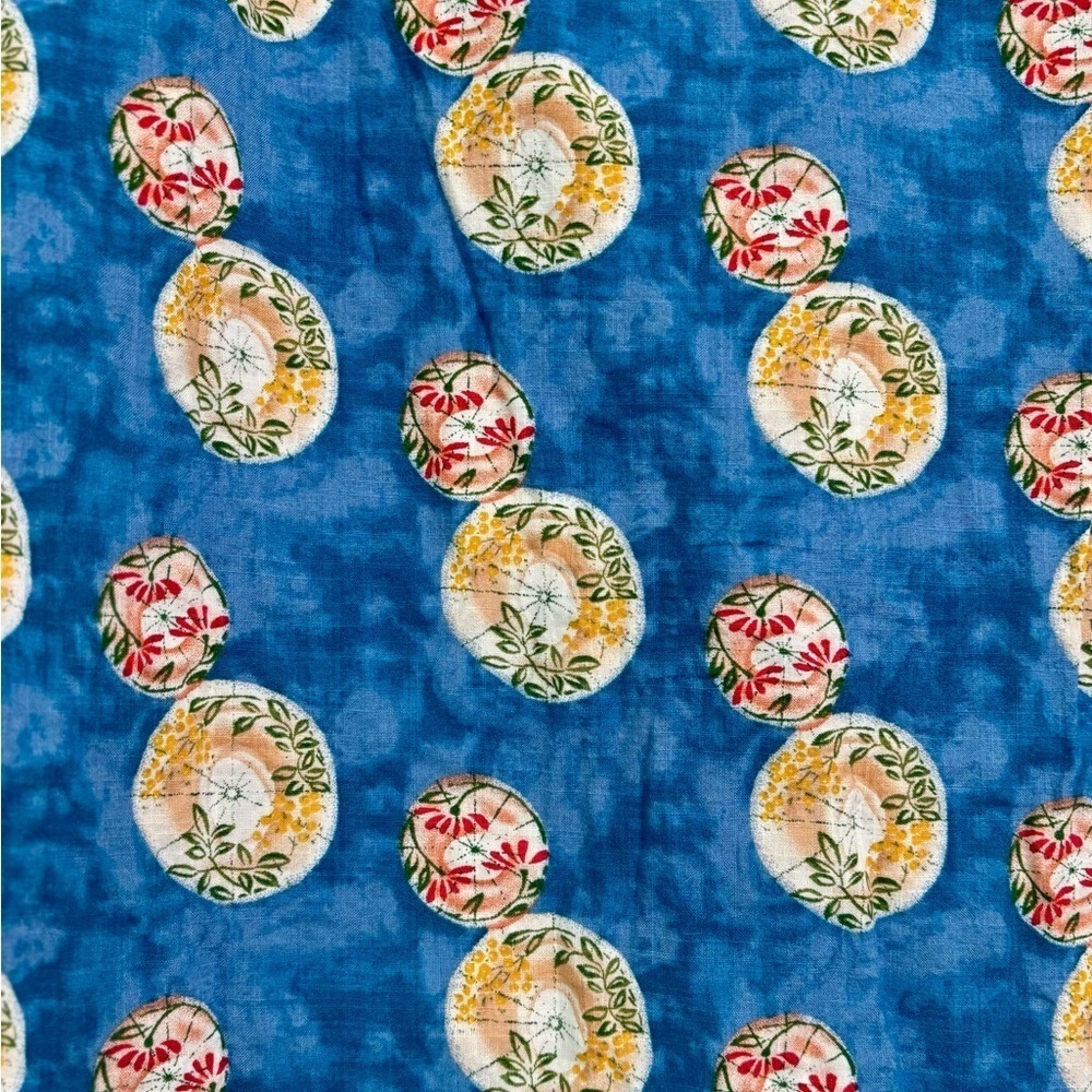 Jogal Hawaiian Floral Blue Shirt Button Up Cotton Blend Short Sleeve - Picture 6 of 6